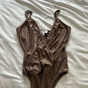 by the way. Shimmering Brown Bodysuit